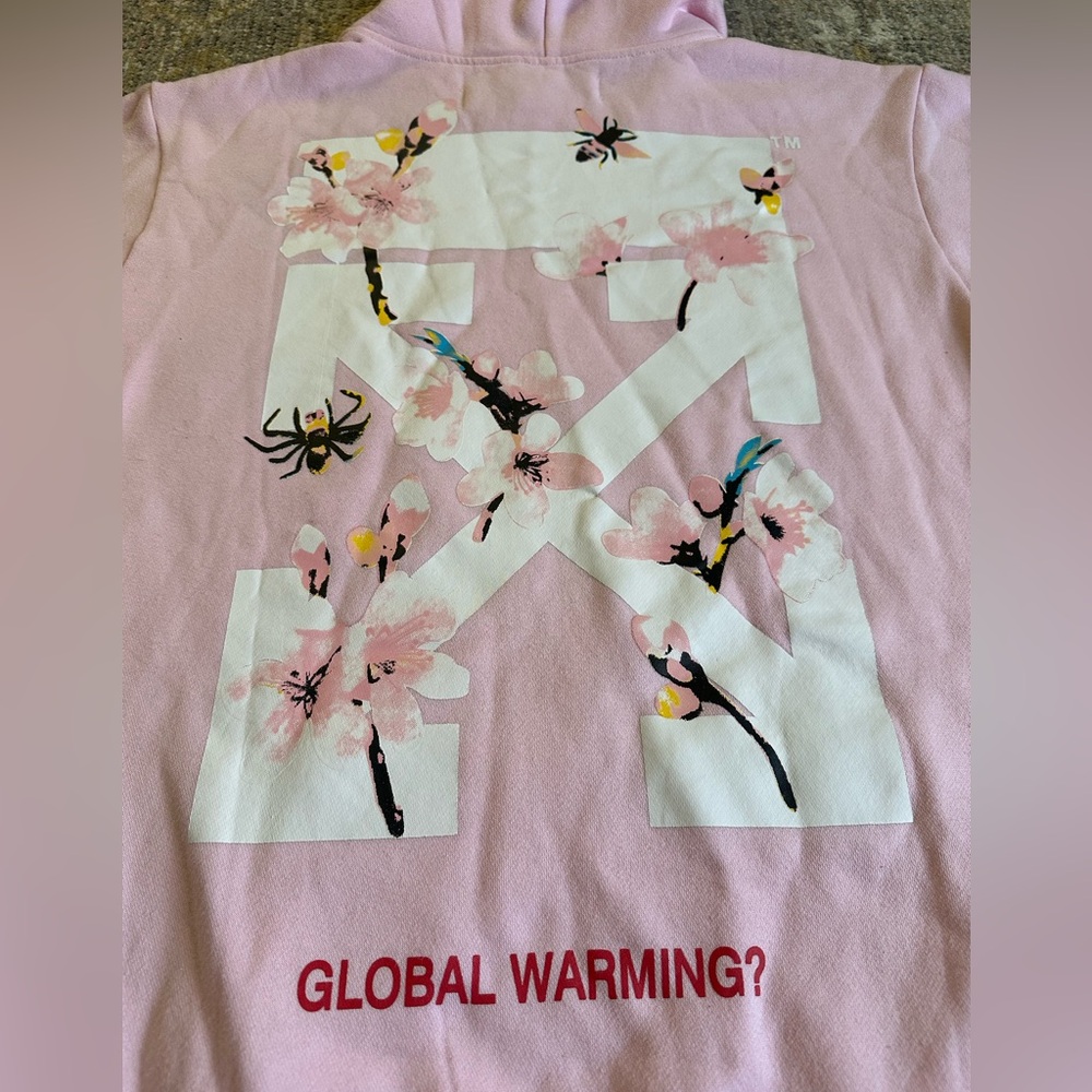 Off-White 2013 Main Label c/o Virgil Abloh Global Warming Cherry Blossom Hoodie - Picture 4 of 8
